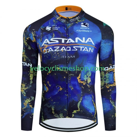 Maillot Cyclisme Manches Longues Astana Qazaqstan 2024 Hommes