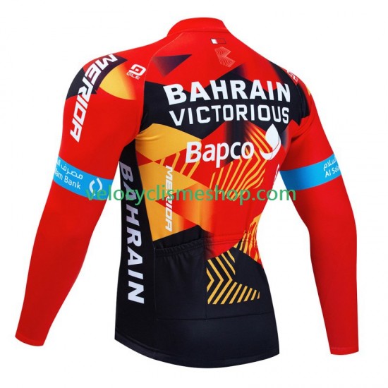 Maillot Cyclisme Manches Longues Bahrain Victorious 2023 Hommes