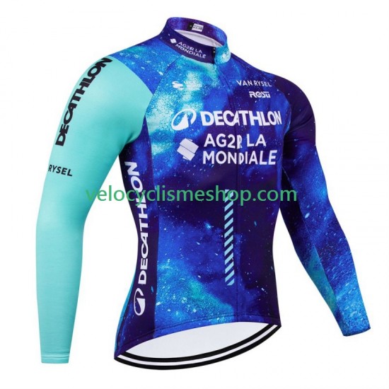Maillot Cyclisme Manches Longues Decathlon Ag2R 2024 Hommes N001