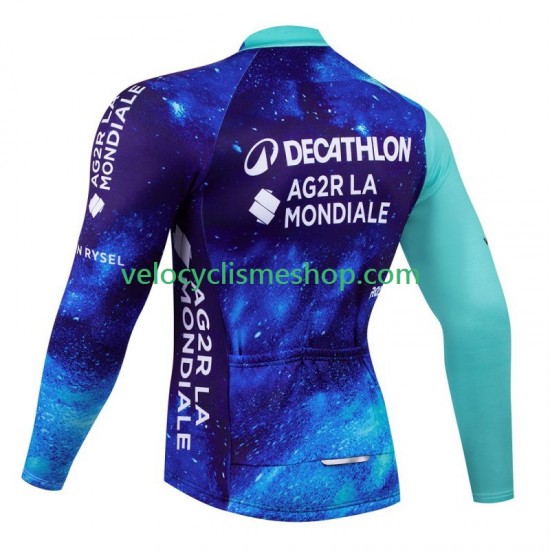 Maillot Cyclisme Manches Longues Decathlon Ag2R 2024 Hommes N001