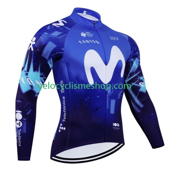 Maillot Cyclisme Manches Longues Movistar 2024 Hommes