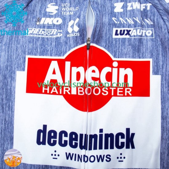 Maillot Cyclisme Hiver Thermal Fleece Alpecin Deceuninck 2024 Hommes
