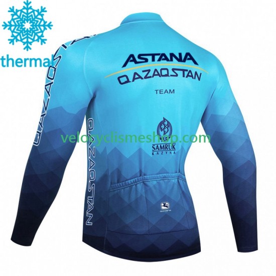 Maillot Cyclisme Hiver Thermal Fleece Astana Qazaqstan 2023 Hommes