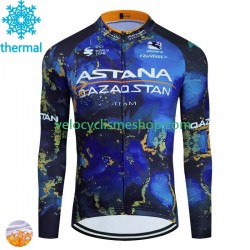 Maillot Cyclisme Hiver Thermal Fleece Astana Qazaqstan 2024 Hommes