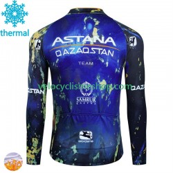 Maillot Cyclisme Hiver Thermal Fleece Astana Qazaqstan 2024 Hommes