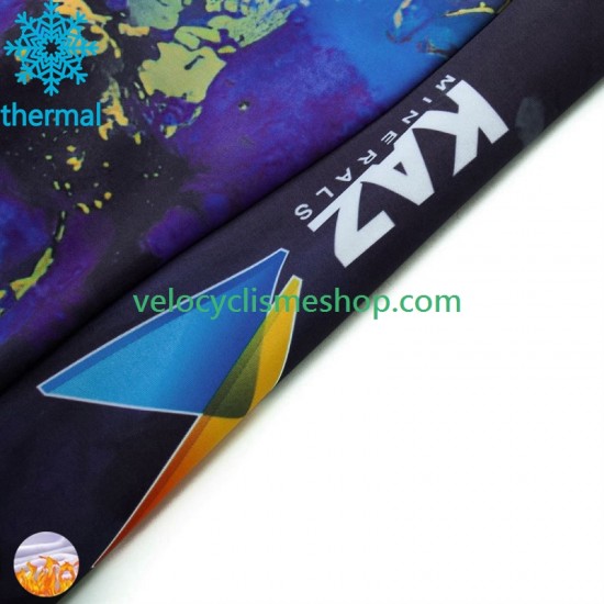 Maillot Cyclisme Hiver Thermal Fleece Astana Qazaqstan 2024 Hommes