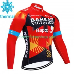 Maillot Cyclisme Hiver Thermal Fleece Bahrain Victorious 2023 Hommes