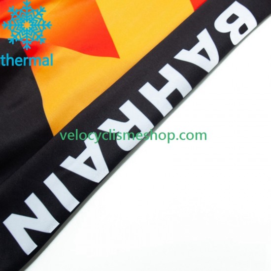 Maillot Cyclisme Hiver Thermal Fleece Bahrain Victorious 2023 Hommes