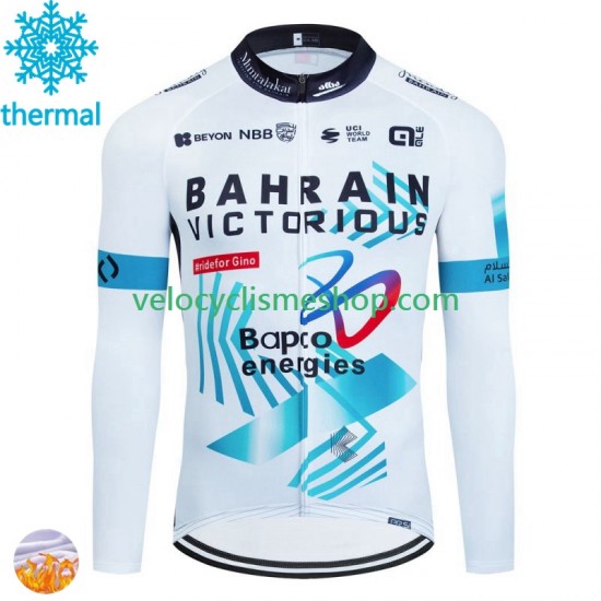Maillot Cyclisme Hiver Thermal Fleece Bahrain Victorious 2024 Hommes