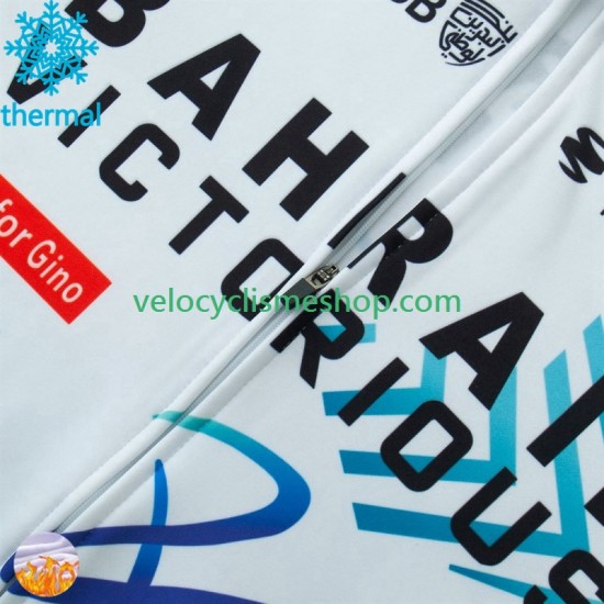Maillot Cyclisme Hiver Thermal Fleece Bahrain Victorious 2024 Hommes