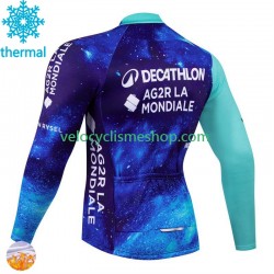 Maillot Cyclisme Hiver Thermal Fleece Decathlon Ag2R 2024 Hommes N001