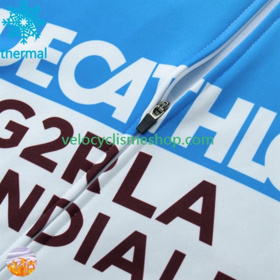 Maillot Cyclisme Hiver Thermal Fleece Decathlon Ag2R 2024 Hommes