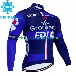 Maillot Cyclisme Hiver Thermal Fleece Fdj Groupama 2023 Hommes