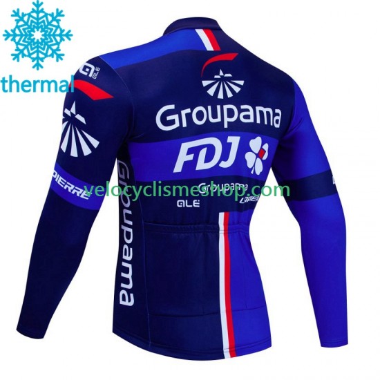 Maillot Cyclisme Hiver Thermal Fleece Fdj Groupama 2023 Hommes