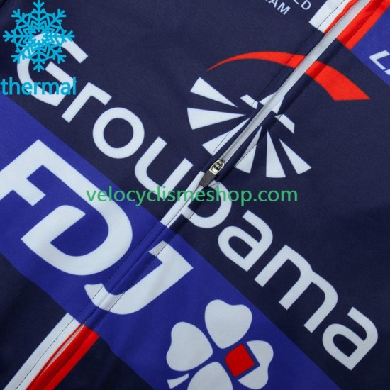 Maillot Cyclisme Hiver Thermal Fleece Fdj Groupama 2023 Hommes