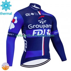 Maillot Cyclisme Hiver Thermal Fleece Fdj Groupama 2024 Hommes