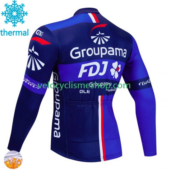 Maillot Cyclisme Hiver Thermal Fleece Fdj Groupama 2024 Hommes