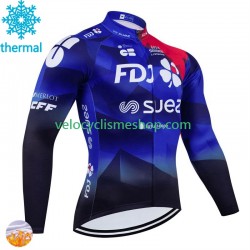 Maillot Cyclisme Hiver Thermal Fleece Fdj Suez 2024 Hommes