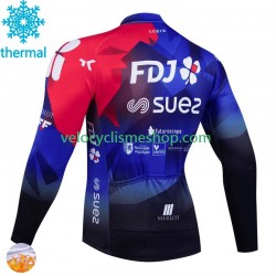 Maillot Cyclisme Hiver Thermal Fleece Fdj Suez 2024 Hommes