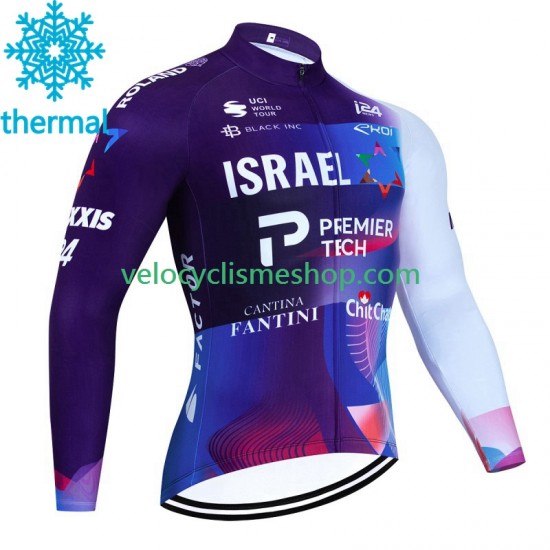 Maillot Cyclisme Hiver Thermal Fleece Israel 2023 Hommes