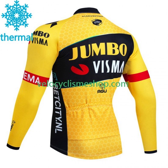 Maillot Cyclisme Hiver Thermal Fleece Jumbo Visma 2023 Hommes