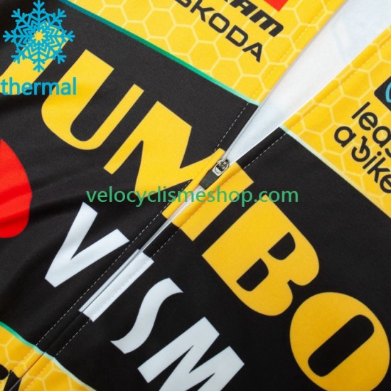 Maillot Cyclisme Hiver Thermal Fleece Jumbo Visma 2023 Hommes