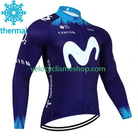 Maillot Cyclisme Hiver Thermal Fleece Movistar 2023 Hommes