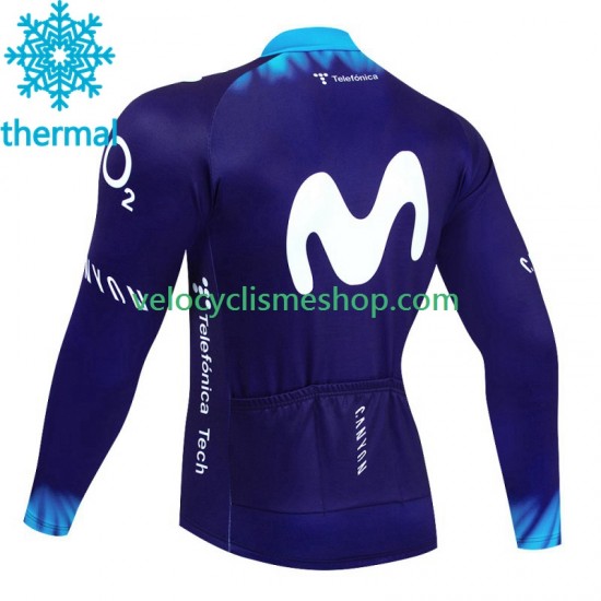 Maillot Cyclisme Hiver Thermal Fleece Movistar 2023 Hommes