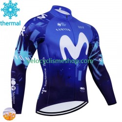 Maillot Cyclisme Hiver Thermal Fleece Movistar 2024 Hommes