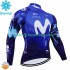 Maillot Cyclisme Hiver Thermal Fleece Movistar 2024 Hommes