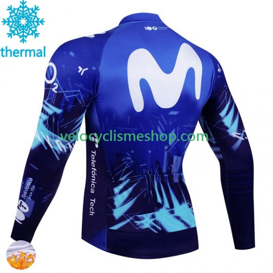 Maillot Cyclisme Hiver Thermal Fleece Movistar 2024 Hommes