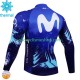 Maillot Cyclisme Hiver Thermal Fleece Movistar 2024 Hommes