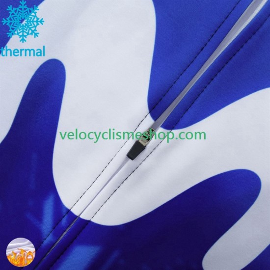 Maillot Cyclisme Hiver Thermal Fleece Movistar 2024 Hommes