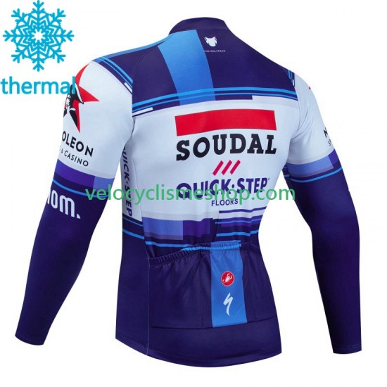 Maillot Cyclisme Hiver Thermal Fleece Soudal Quickstep 2023 Hommes