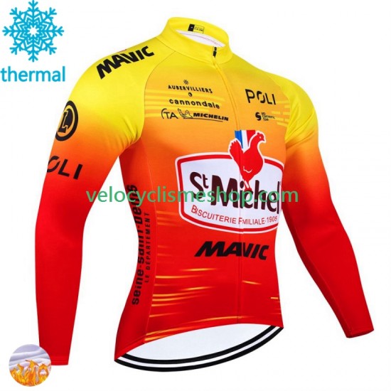 Maillot Cyclisme Hiver Thermal Fleece St Michel Auber 93 Mavic 2024 Hommes