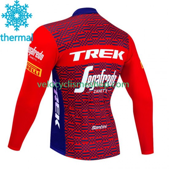 Maillot Cyclisme Hiver Thermal Fleece Trek Segafredo 2023 Hommes N002