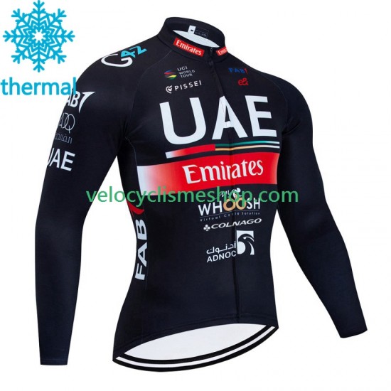 Maillot Cyclisme Hiver Thermal Fleece Uae Emirates 2023 Hommes N001