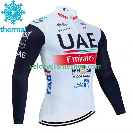 Maillot Cyclisme Hiver Thermal Fleece Uae Emirates 2023 Hommes