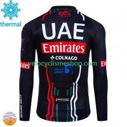 Maillot Cyclisme Hiver Thermal Fleece Uae Emirates 2024 Hommes N001
