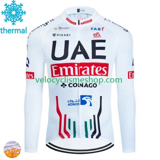 Maillot Cyclisme Hiver Thermal Fleece Uae Emirates 2024 Hommes