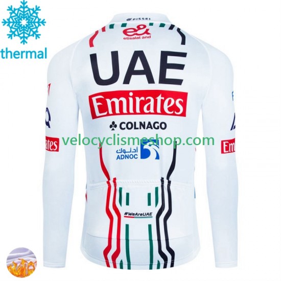 Maillot Cyclisme Hiver Thermal Fleece Uae Emirates 2024 Hommes