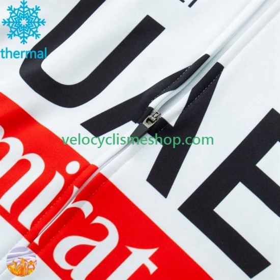 Maillot Cyclisme Hiver Thermal Fleece Uae Emirates 2024 Hommes