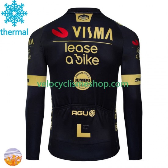Maillot Cyclisme Hiver Thermal Fleece Visma Lease A Bike 2024 Hommes N001