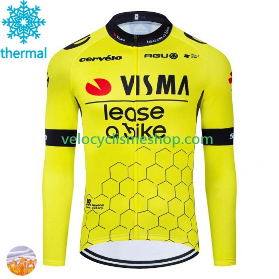 Maillot Cyclisme Hiver Thermal Fleece Visma Lease A Bike 2024 Hommes