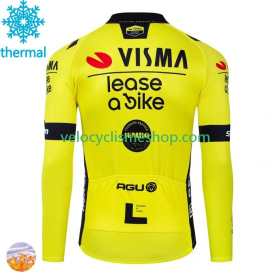 Maillot Cyclisme Hiver Thermal Fleece Visma Lease A Bike 2024 Hommes