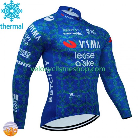 Maillot Cyclisme Hiver Thermal Fleece Visma Lease A Bike Tdf 2024 Hommes