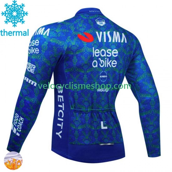 Maillot Cyclisme Hiver Thermal Fleece Visma Lease A Bike Tdf 2024 Hommes