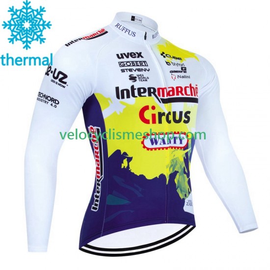 Maillot Cyclisme Hiver Thermal Fleece Wanty Circus 2023 Noir Hommes