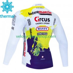 Maillot Cyclisme Hiver Thermal Fleece Wanty Circus 2023 Noir Hommes