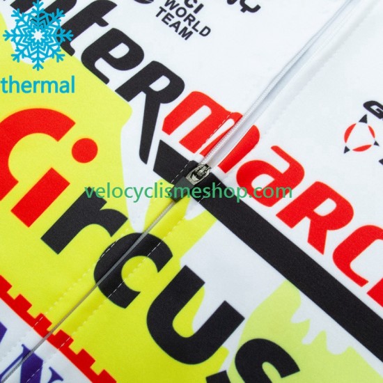 Maillot Cyclisme Hiver Thermal Fleece Wanty Circus 2023 Noir Hommes